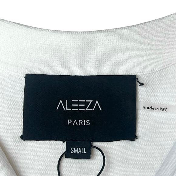 NWT Aleeza Paris Barbara Gold Hardware Knit Cardigan Sweater Top Size Small - Picture 5 of 11